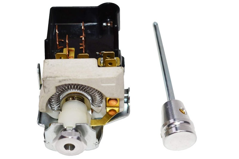 A-Team Performance Headlight Switch Assembly - Billet Aluminum Knob & Billet Dash Knobs - Compatible with 1968-1984 Chevy GM Street Rod Trucks & Street Rod Headlight Switch - Push Button, Panel Mount - Image 1